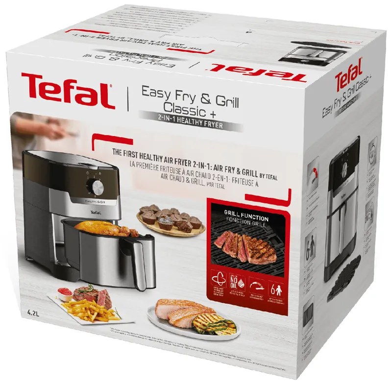 Teplovzdušná fritéza Tefal Easy Fry & Grill 2v1 EY501D15 Nerezová