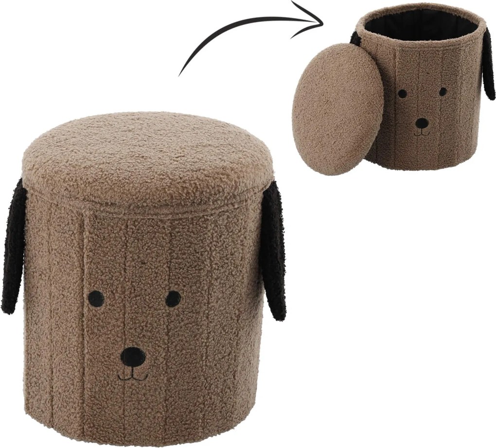 CH Taburetka s úložným priestorom Ušiak - hnedá