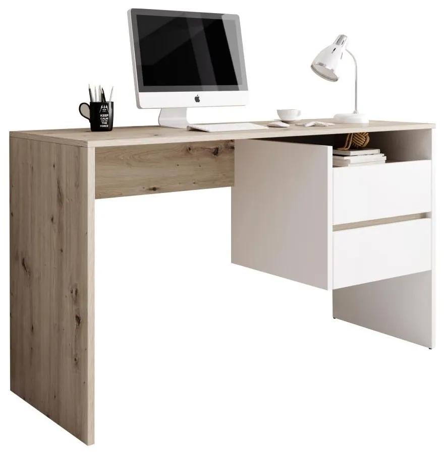 Tempo Kondela PC stôl, dub artisan/biely mat, TULIO