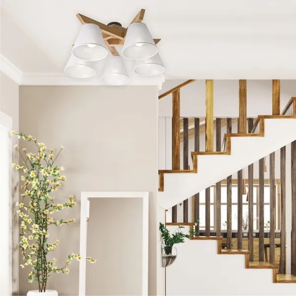 Prisadený luster ANTONIO 5xE14/40W/230V dub