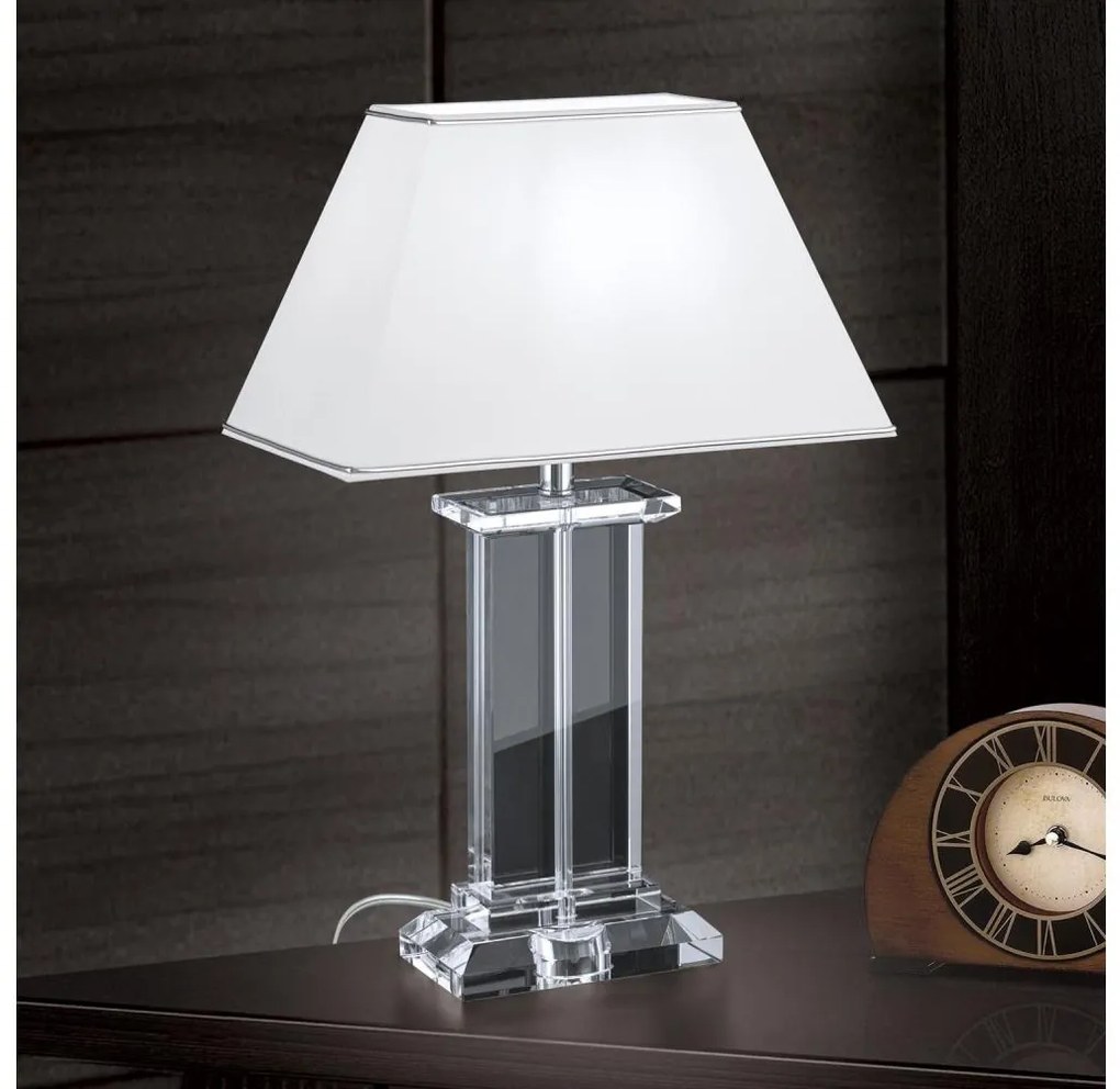 Orion LA 4-1202 - Krištáľová stolná lampa VERONIQUE 1xE27/60W/230V biela/číra