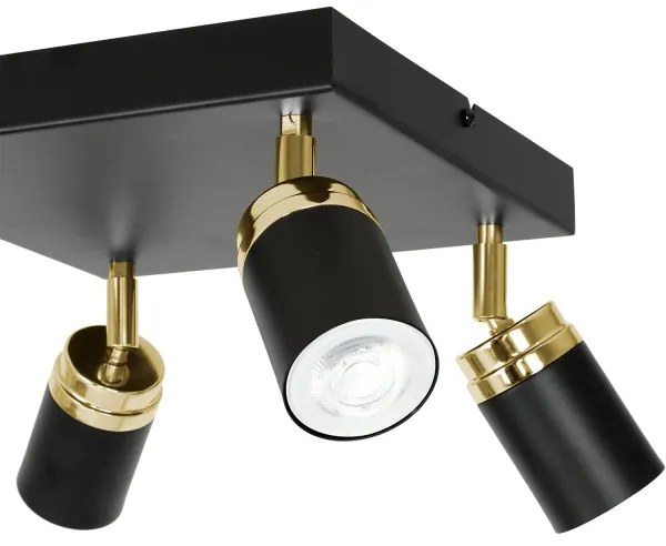 Bodové svietidlo RENO 4xGU10/8W/230V čierna/zlatá