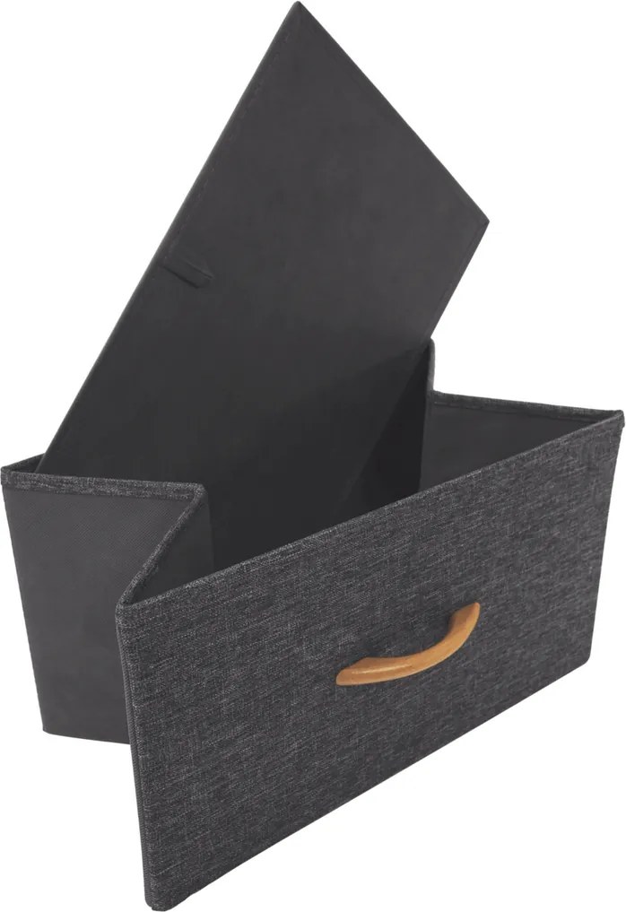 Komoda s látkovými zásuvkami PALMERA, čierna