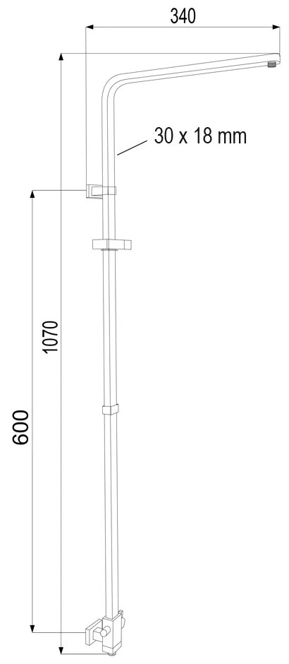 Mereo Mereo, Sprchová súprava Quatro bez príslušenstva, MER-CBQ60101SN