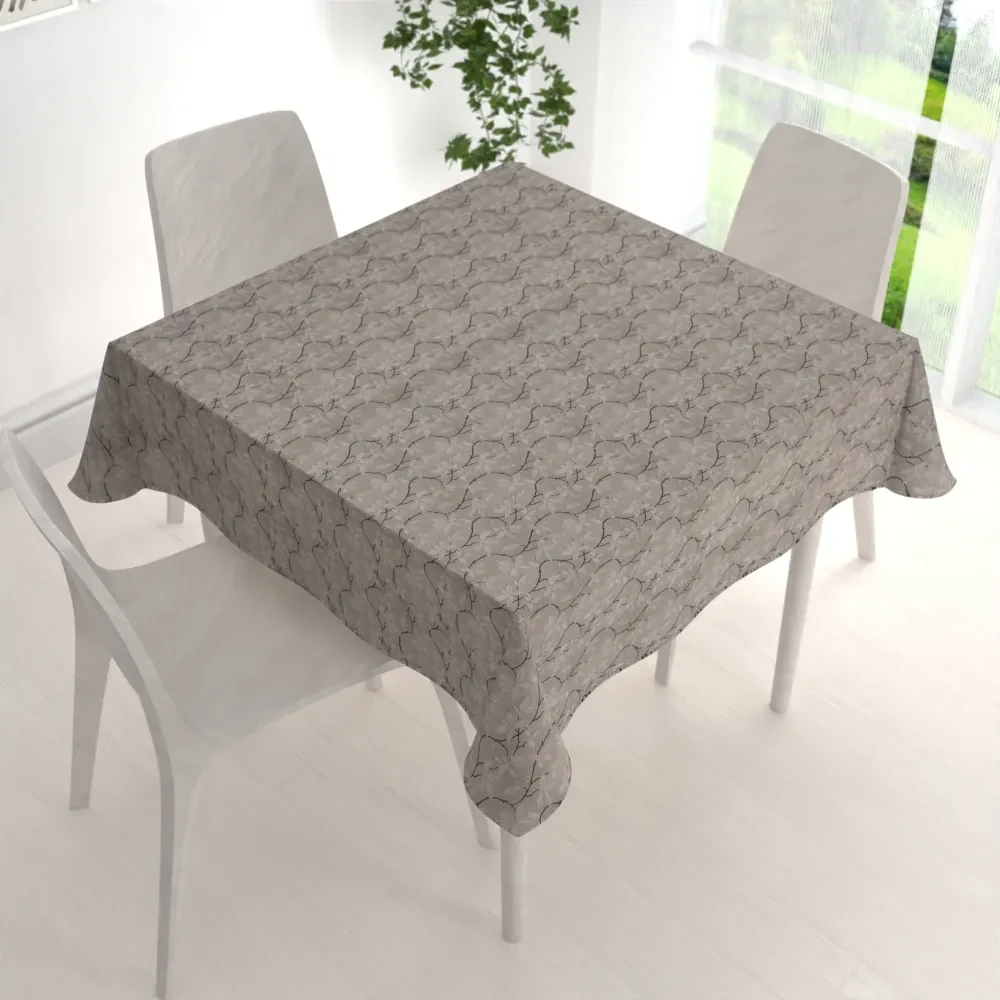 Biante Dekoračný štvorcový obrus PML-086 Popínavé vetvičky na hnedosivom 110x110 cm