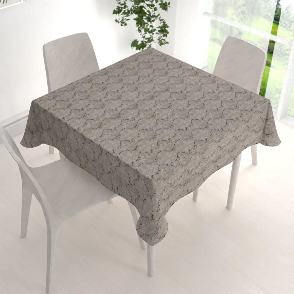 Biante Dekoračný štvorcový obrus PML-086 Popínavé vetvičky na hnedosivom 40x40 cm