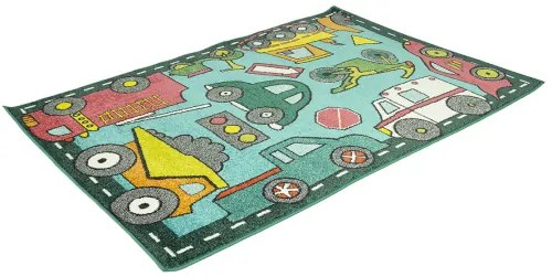 Koberce Breno Kusový koberec PLAY 05/PVZ, zelená, viacfarebná,120 x 170 cm