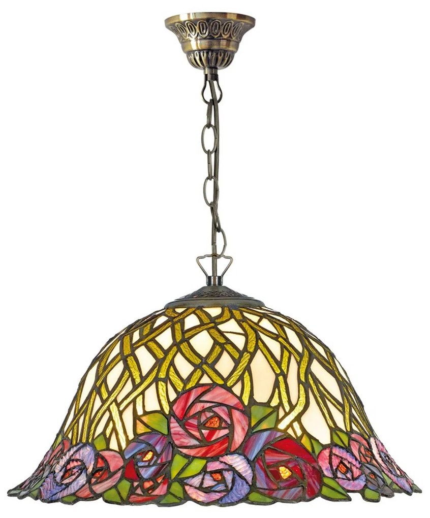 Závesná lampa Melika v štýle Tiffany, 2-plameňová