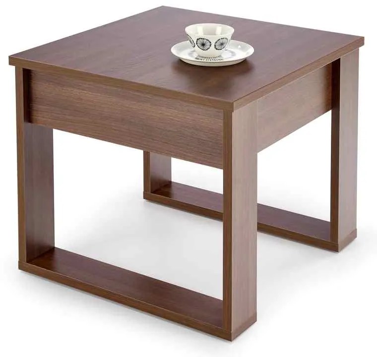 Konferenčný stolík Nea - štvorcový, tmavý orech