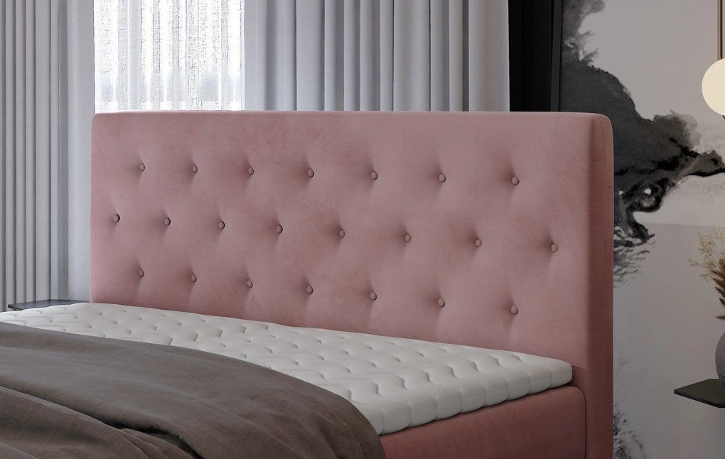 Kvalitná box spring posteľ Lapito 180x200, vínová Velvet
