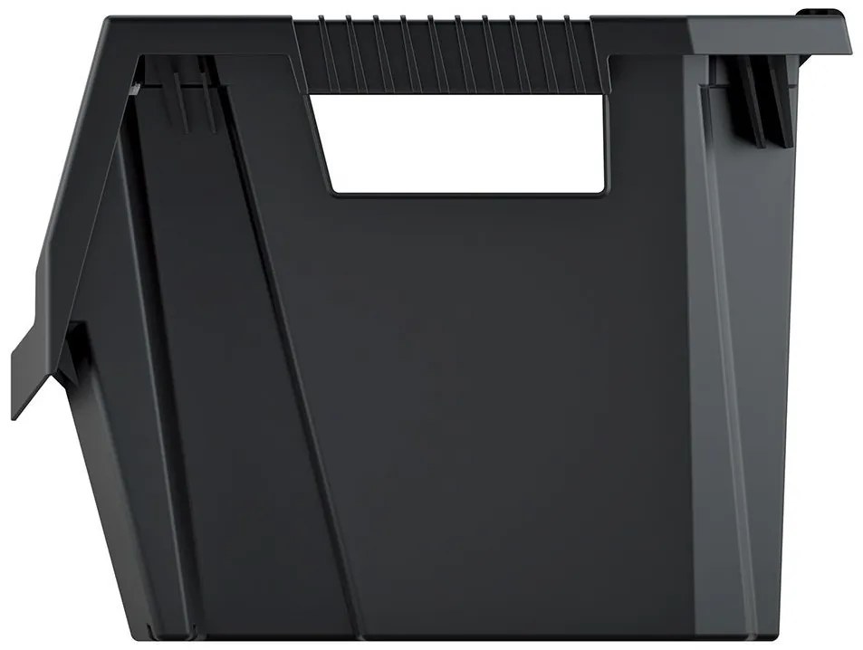 Dielenský úložný box so skosenou hranou HEAVY DUTY, čierny 40x38x28