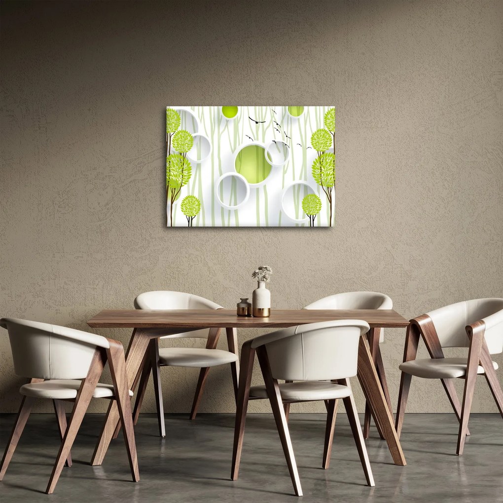 Obraz abstrakcie so stromami (70x50 cm)