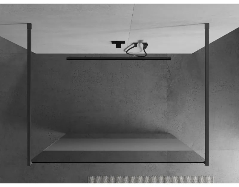 Mexen Kioto, sprchová zástena Walk-In 110 x 200 cm, 8mm číre sklo-námraza, grafitový profil, 800-110-002-95-35