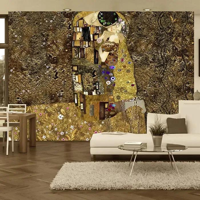 Fototapeta - Klimt inspiration: Golden Kiss Veľkosť: 100x70, Verzia: Premium