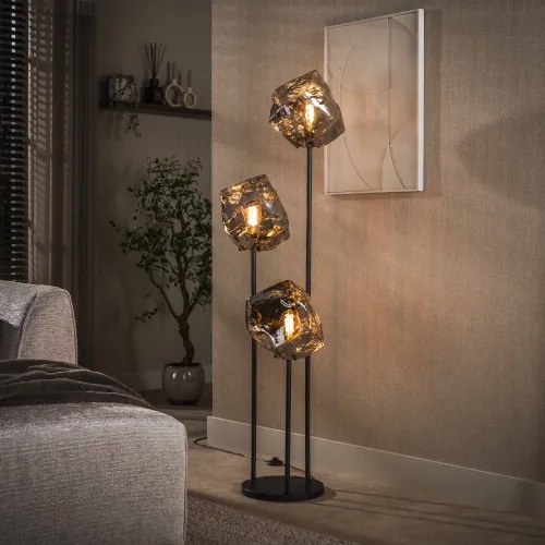 Stojaca lampa 72-26 Rock 3L Chrome glass - Komfort-nábytok