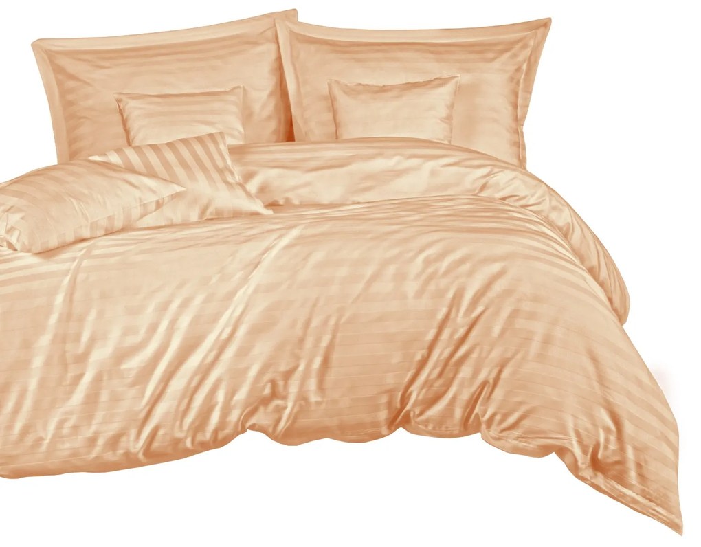 BAMBUSOVÉ POSTEĽNÉ OBLIEČKY STRIPE BEIGE 160X200 CM, 2 KS 70X80 CM, 4 KS 40X40 CM BÉŽOVÁ