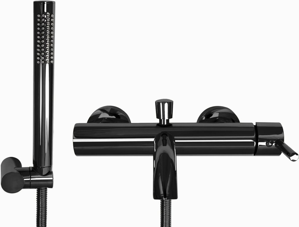 Rea Lungo, nástenná vaňová batéria, čierna lesklá, REA-B4422