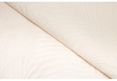 Vrchná prikrývka na posteľ prešívaná s motívom listov ecru FERN 200 x 220 cm