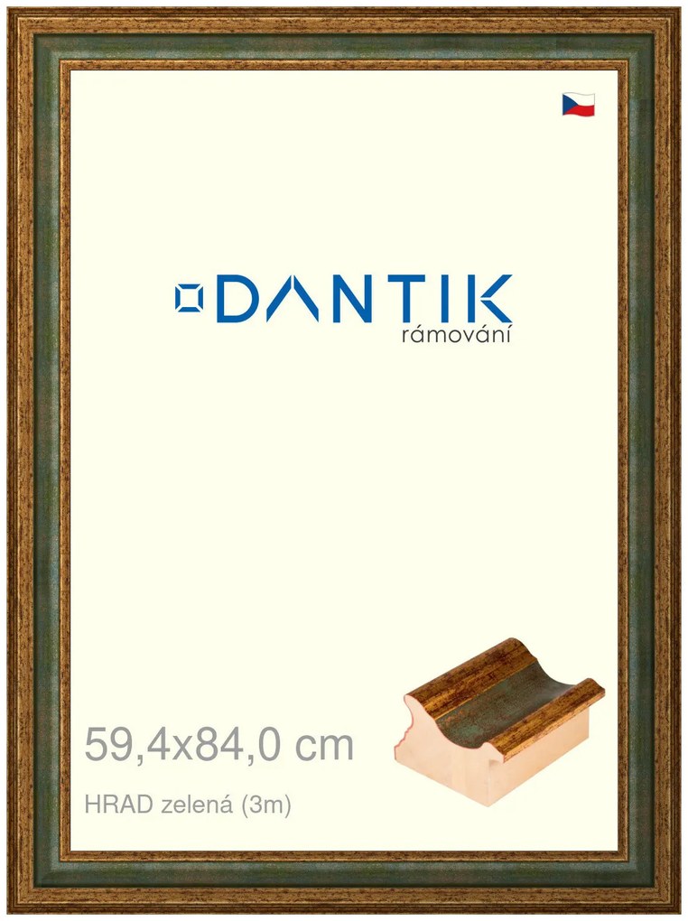 DANTIK rám na obraz 59,4x84 | HRAD zelená (Plexi Čiré)