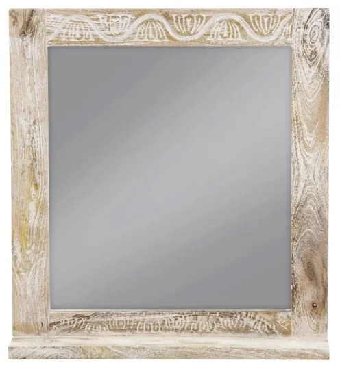 furniture-nabytek.cz - Masívne kúpeľňové zrkadlo Bitna z mangového dreva, lakované, prírodné – 65×15×70 cm