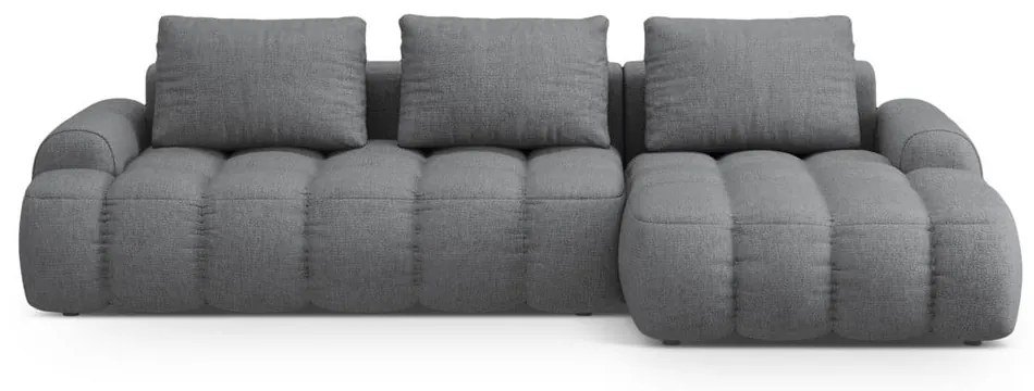 Sivá rozkladacia/s úložným priestorom rohová pohovka (pravý roh/s leňoškou) Linz – Cosmopolitan Design