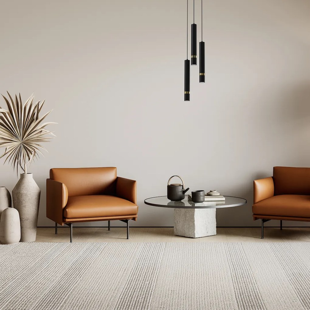 Závesné svietidlo Joker, 3x zlaté/čierne kovové tienidlo, b, o