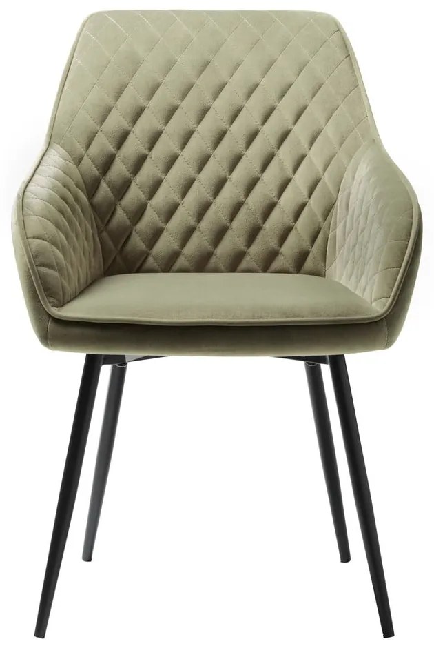 Khaki zamatová jedálenská stolička Milton – Unique Furniture