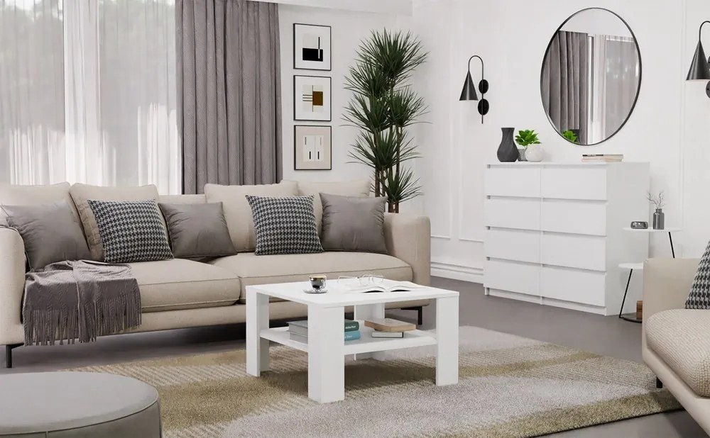 Konferenčný stolík Square 68 cm biely