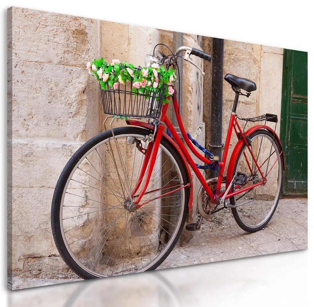 Obraz starý bicykel v Talianskom mestečku - 90x60
