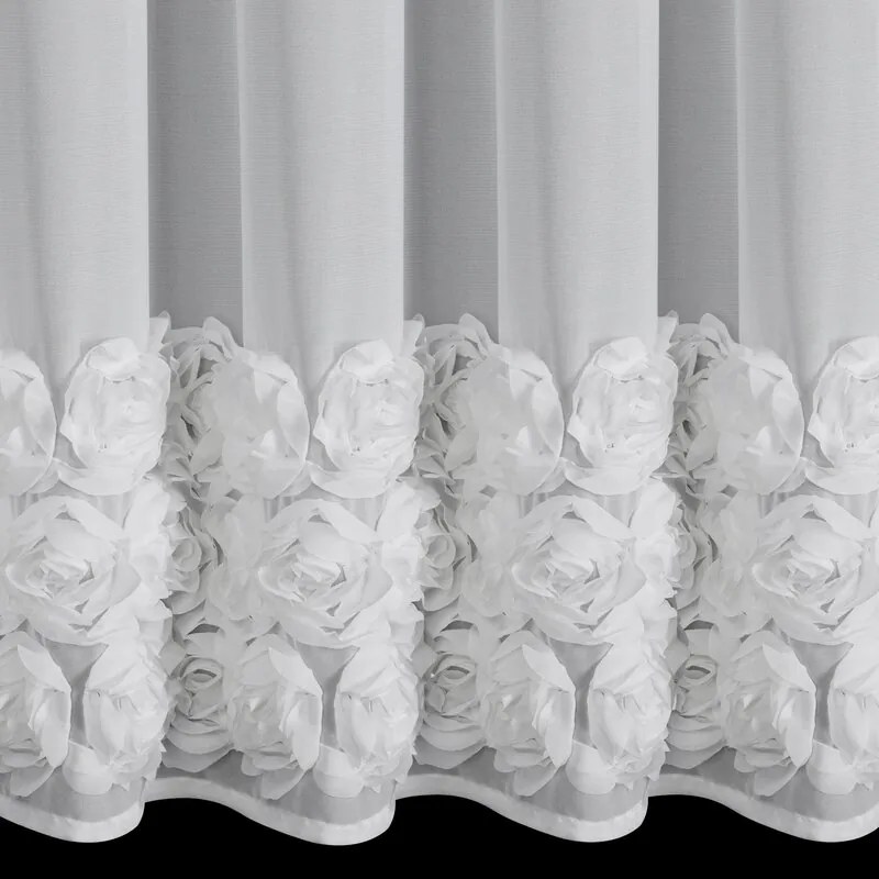 Dekorstudio Hotová biela záclona ROSES 8 na páske 300x120cm