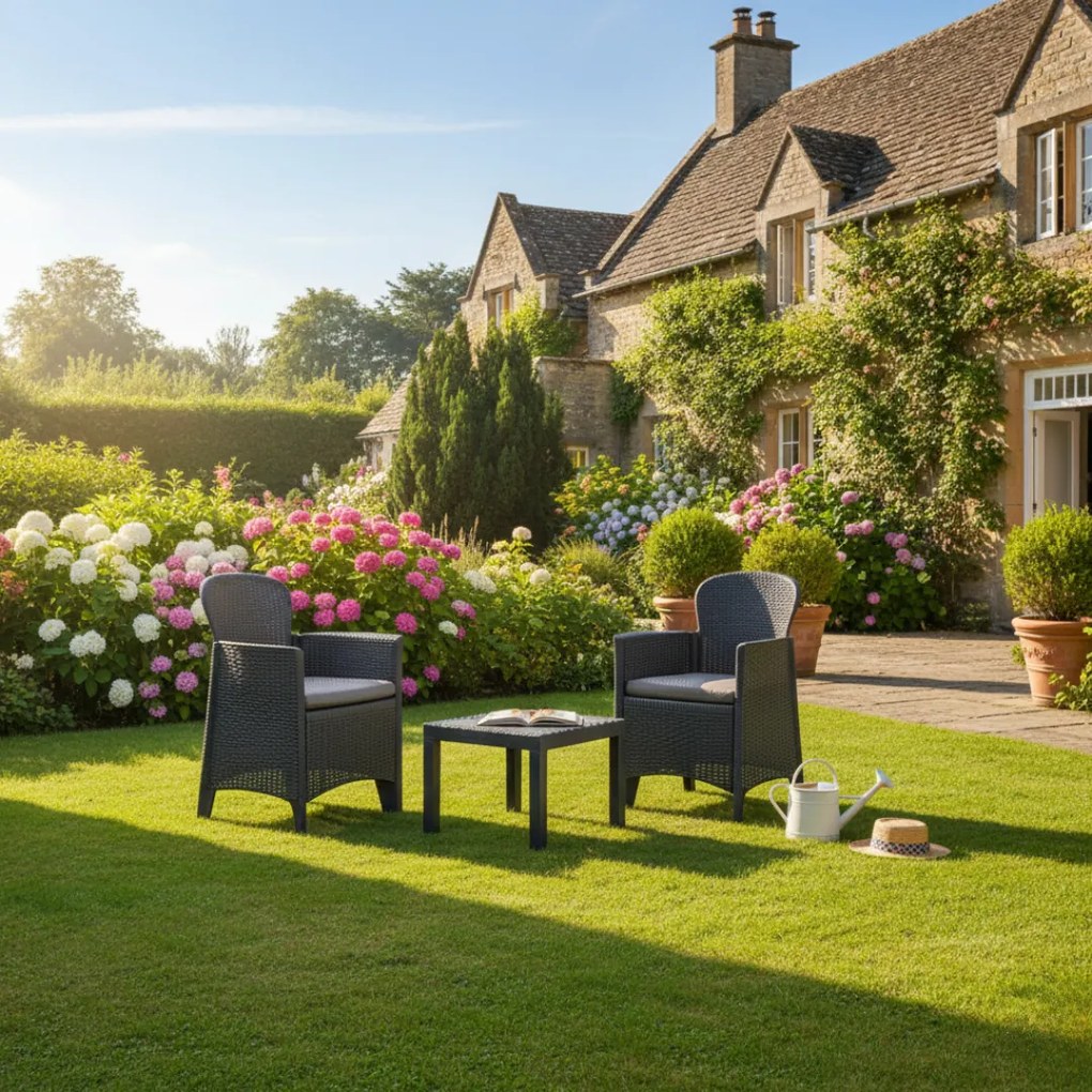 Záhradný set AKITA, 3-dielny, antracitová I.P.A.E-Progarden