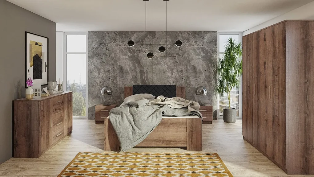 Spálňa Kler XII, Farby: biela / biela + ekokoža Soft Pik 029