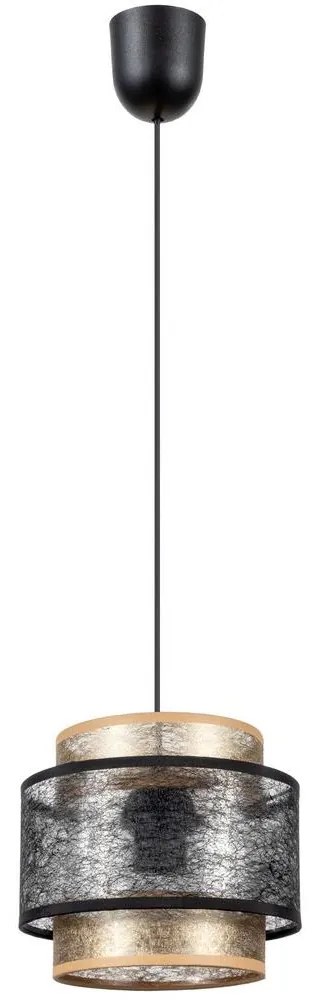 Luster na lanku GABI 1xE27/60W/230V zlatá/čierna pr. 20 cm