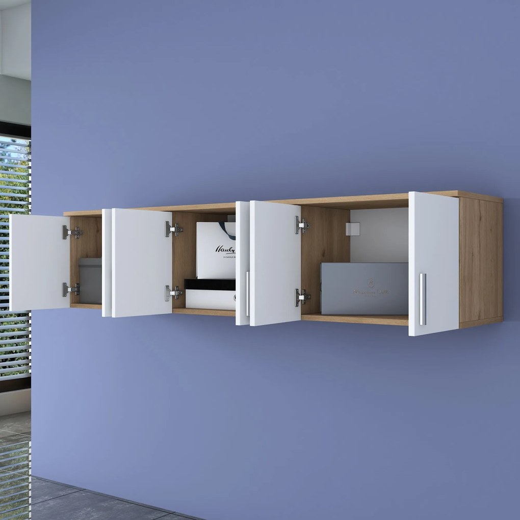 Nástenná polica EA114 orech/biela