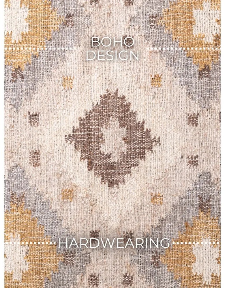 Krémový ručne tkaný jutový behúň 80x200 cm Roya Imani – Elle Decoration