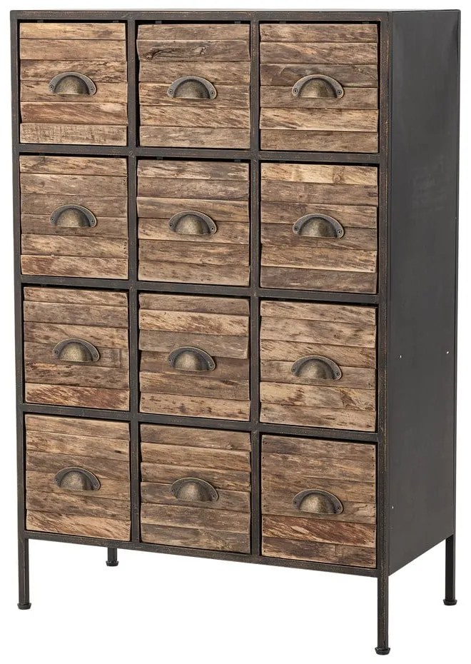 Čierno-hnedá kovová komoda 60,5x92x33,5 cm Matteo – Bloomingville