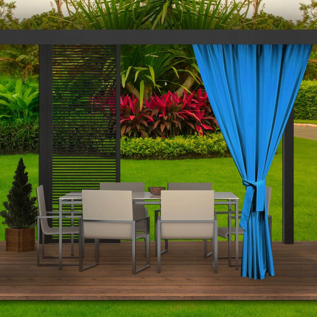 Luxusné extérierové modré závesy do záhradného altánku 155 x 240 cm
