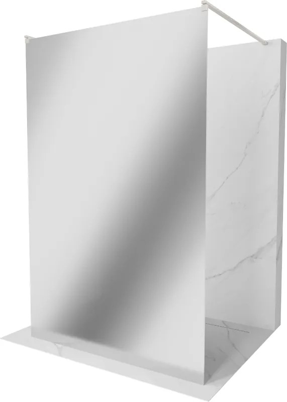 Mexen Kioto voľne stojaca sprchová stena 130 x 200 cm, zrkadlo 8 mm, brúsený nikel - 800-130-002-97-50