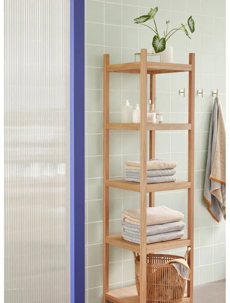 Modro-oranžový bavlnený uterák Hübsch Dora, 50 x 100 cm