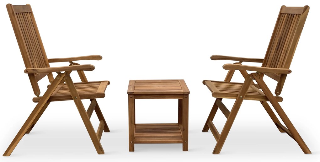 Noela Balkónový set Lotto + 2x drevená polohovacia stolička Viet