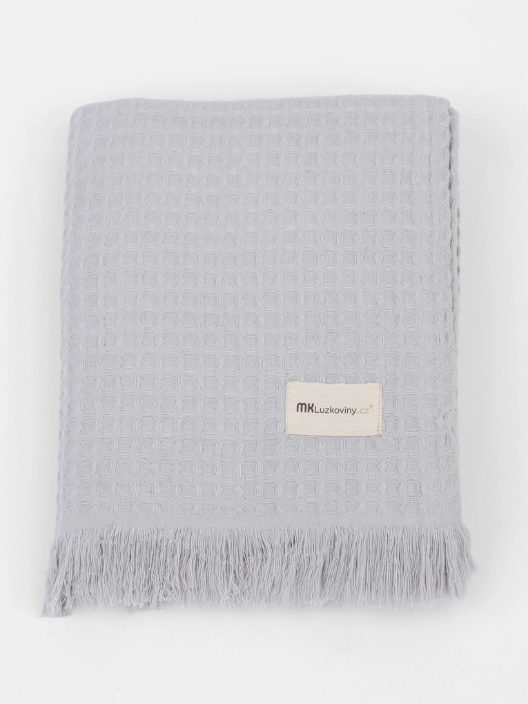 Vaflový pléd 140 x 180 cm - svetlo sivý