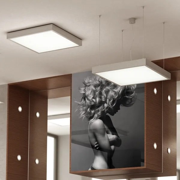 RENDL STRUCTURAL LED 55x55 závesná česaný hliník 230V LED 48W 3000K R13714