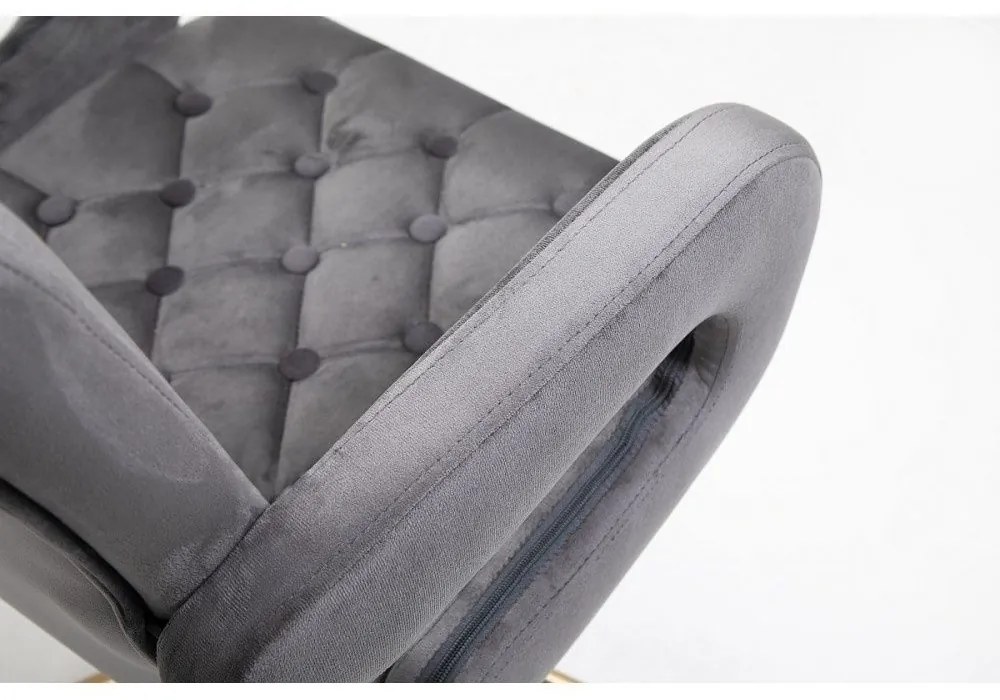 LuxuryForm DESIGN Stolička BOSTON VELUR na striebornom tanieri - sivá