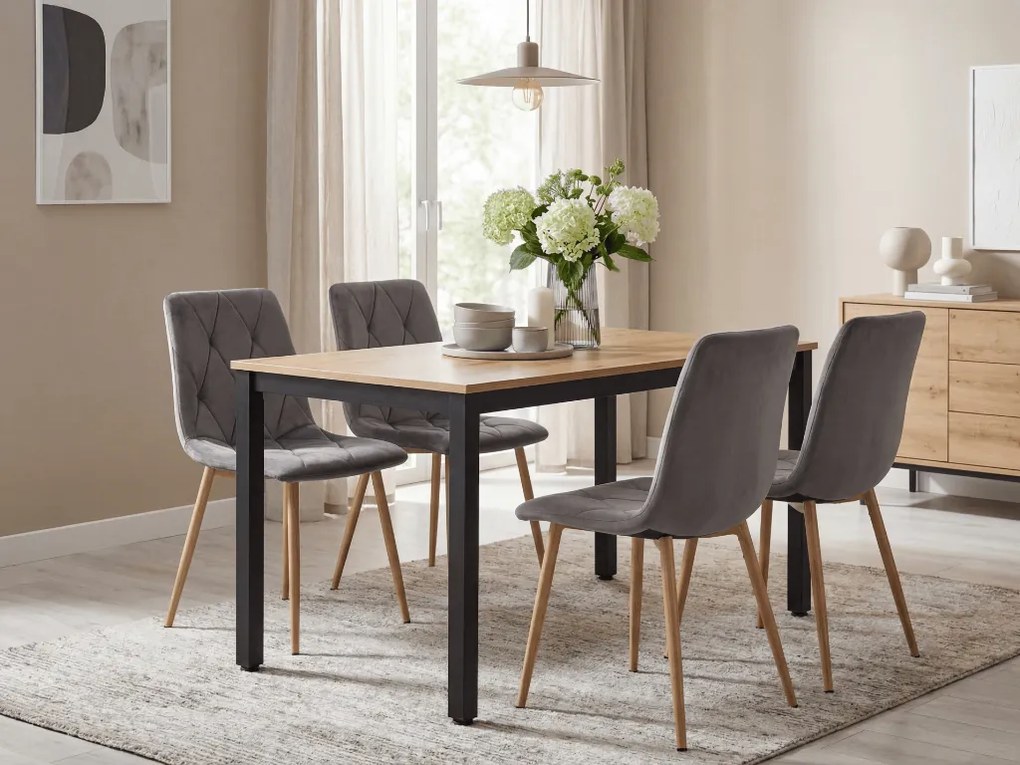 Tmavo sivá zamatová jedálenská stolička LIBRA