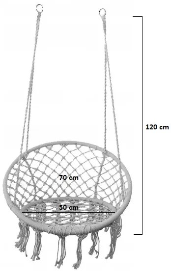 Profitent Hojdací kruh bocianie hniezdo s opierkou sivý 70cm