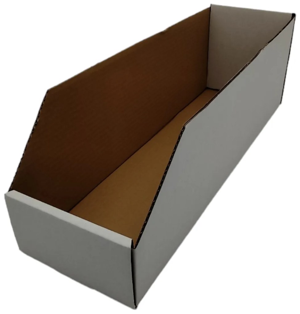 Úložné boxy na oblečenie, organizéry do skrine BIELY KARTÓN 15x47 cm