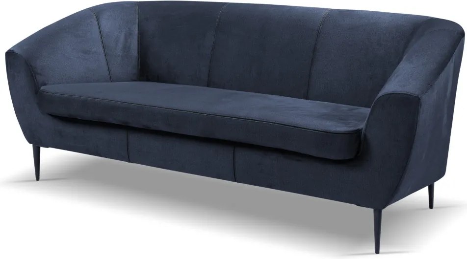 Trojmiestna pohovka Olivio, námornícka modrá zamatová látka