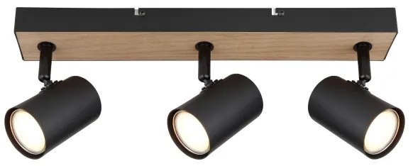 Globo 57911-3BW - Bodové svietidlo ROBBY 3xGU10/35W/230V čierna/hnedá