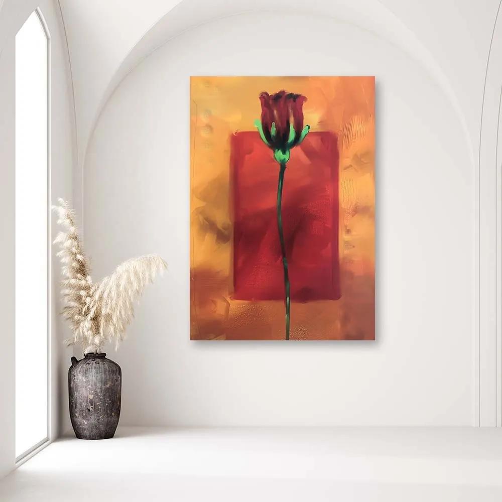 Obraz na plátně Rose Flower Červená příroda - 80x120 cm