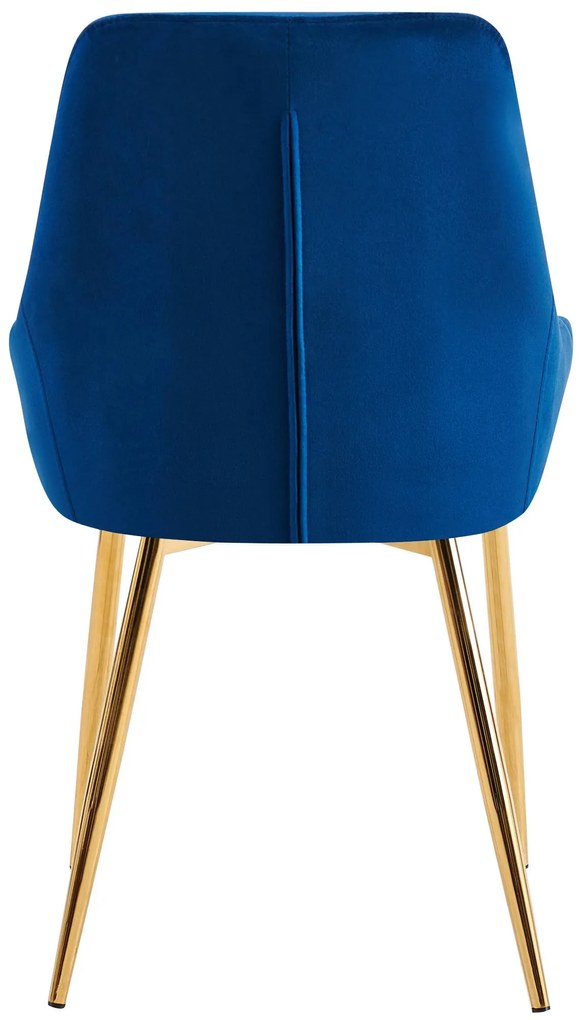 Sada 2 ks jedálenskej stoličky Elmira zamat - tmavomodrá